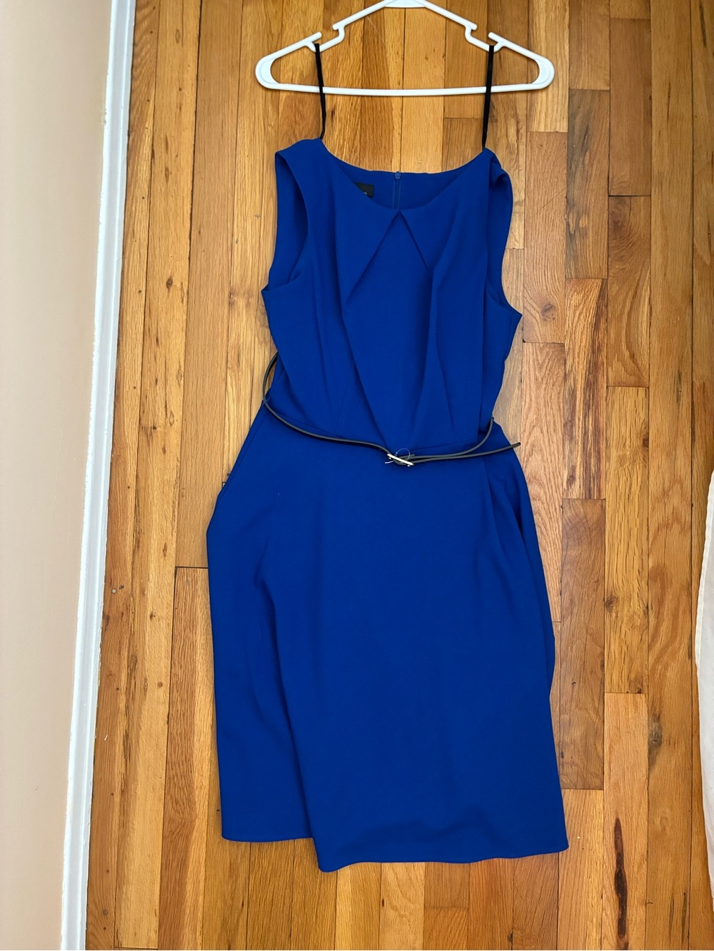 Alyx Cobalt Blue Sleeveless Midi Sheath with Black Belt